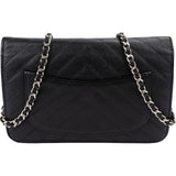 Chanel Caviar Chevron Palladium Wallet On Chain Crossbody Bag