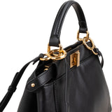 Fendi Black Leather Peekaboo Mini Handbag