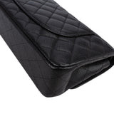 Chanel Quilted Caviar Leather Palladium Medium Double Flap Shoulder Bag