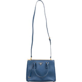 Prada Blue Saffiano Leather Small Galleria Handbag