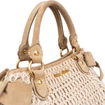 Miu Miu Suede and Crochet Bow City Handbag - vintageandkickz