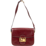 Celine Bordeaux Bocalf Flap Triomphe Shoulder Bag