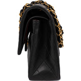 Chanel Quilted Lambskin Medium 24K Gold Double Flap Shoulder Bag