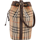 Burberrys Nova-Check Monogram Haymarket Check Bucket Shoulder Bag