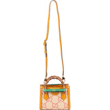 Gucci Limited Raffia Jumbo Monogram GG Diana Mini Tote Handbag