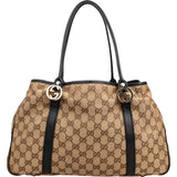Gucci Monogram Canvas Twin GG Shoulder Bag
