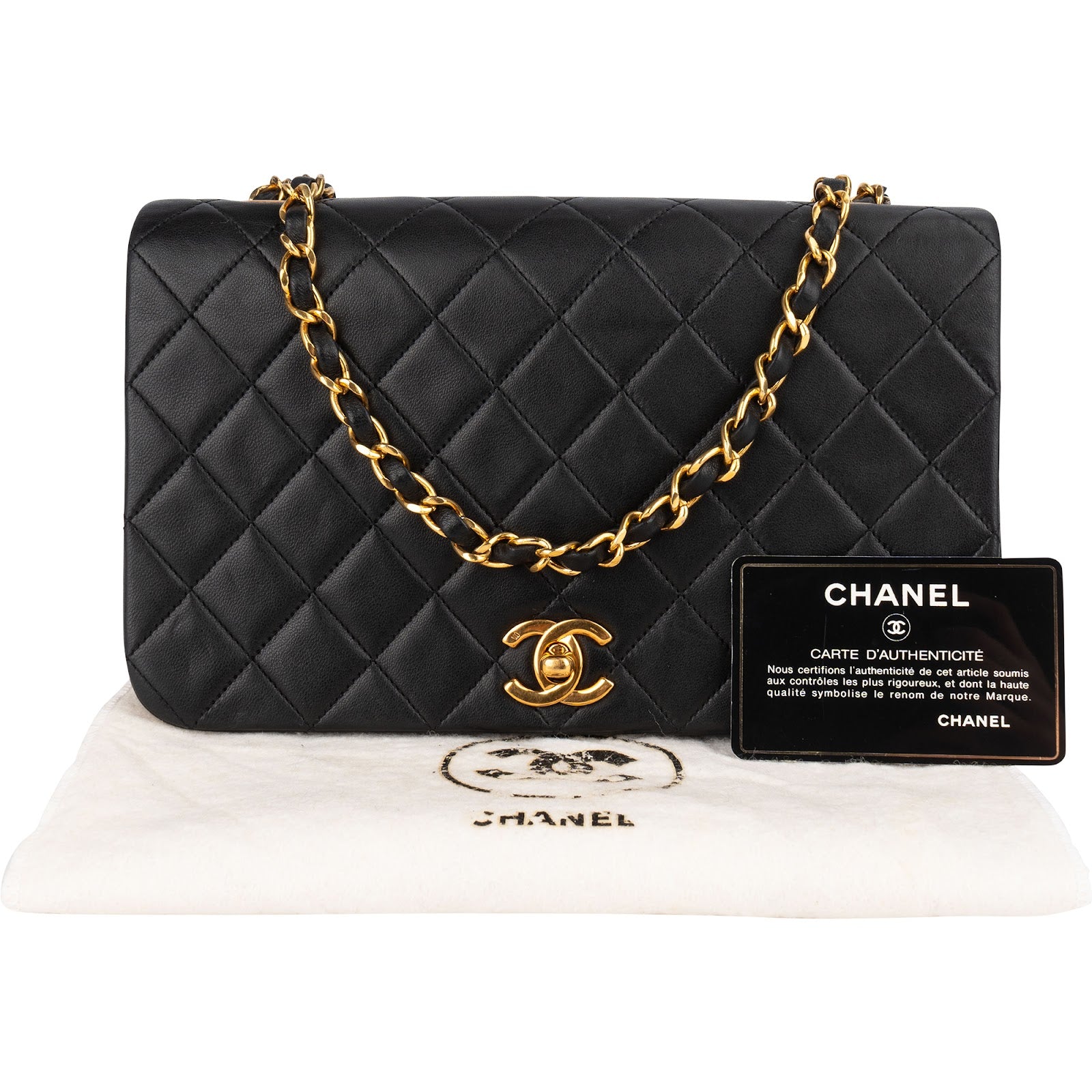 Chanel Quilted Lambskin 24K Gold Turnlock Single Flap Crossbody Bag - vintageandkickz