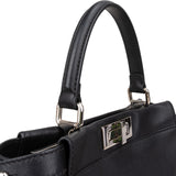 Fendi Black Leather Peekaboo Handbag
