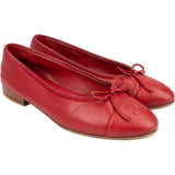 Chanel Red Leather CC Ballet Flats (35)
