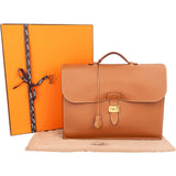 Hermès Brown Courchevel Leather Sac A Depeches Business Handbag