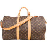 Louis Vuitton Monogram Canvas Keepall 50 Bandoulière Travel Bag