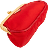 Prada Red Tessuto Triangel Kiss-Lock Coin Wallet