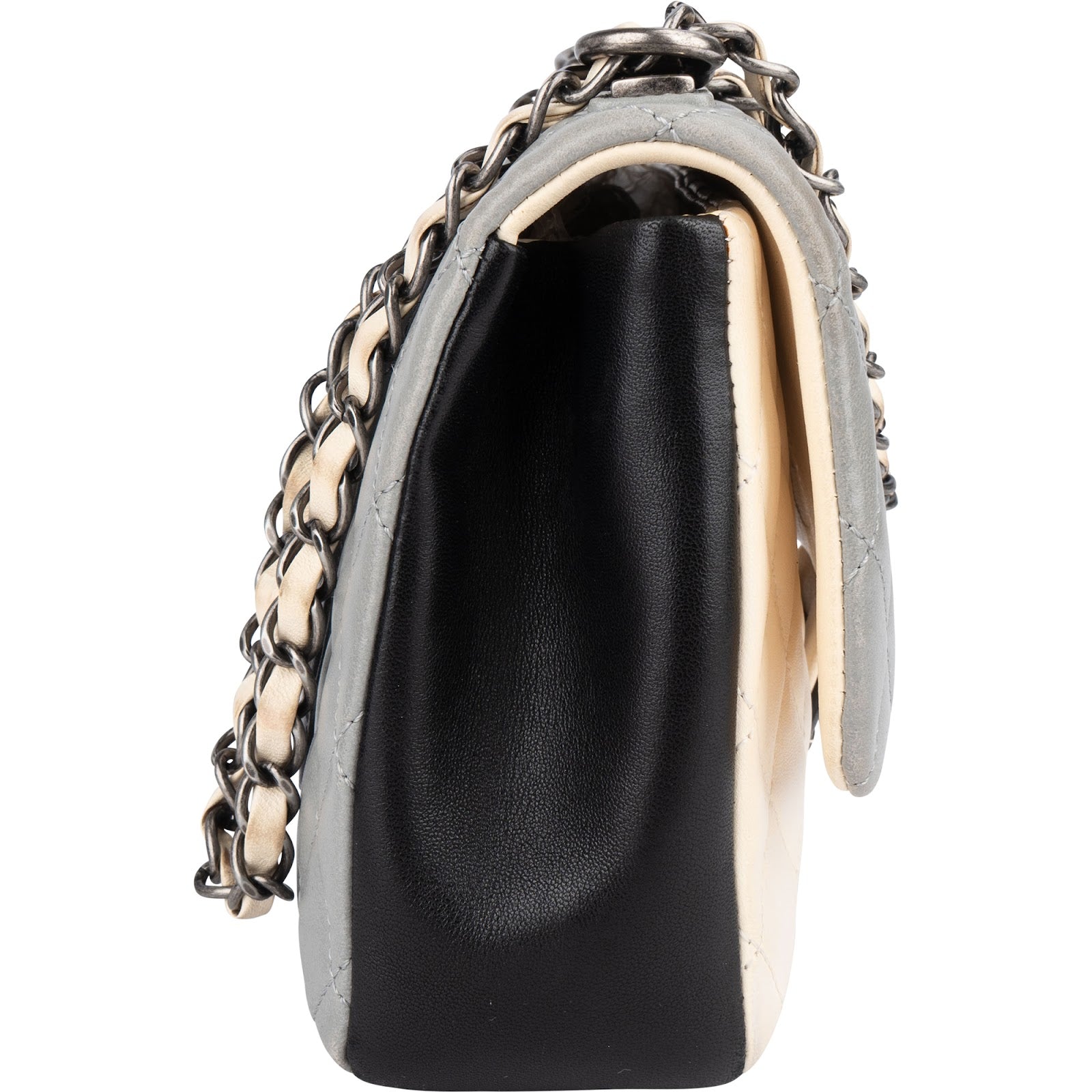 Chanel Quilted Tricolor Lambskin Single Flap Crossbody Bag - vintageandkickz