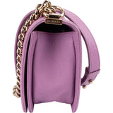 Chanel Quilted Caviar Leather Medium Boy  Single Flap Crossbody Bag