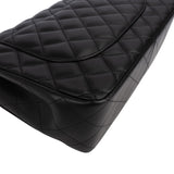 Chanel Quilted Lambskin Palladium Jumbo Double Flap Crossbody Bag
