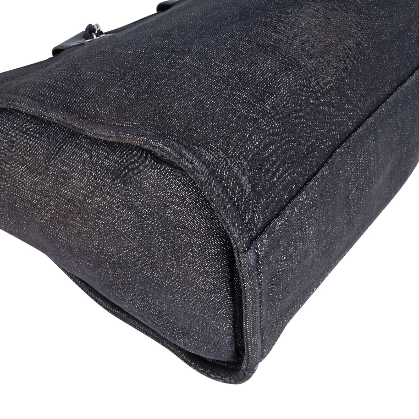 Chanel Denim Deauville Tote Shoulder Bag - vintageandkickz