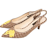 Louis Vuitton Brown Checked Damier Pony Hair Oh Really! Rose Kitten Heel Pumps (35,5)