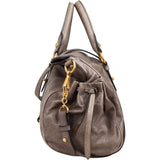 Miu Miu Vitello Lux Leather Drawstring Satchel Handbag