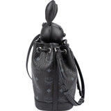 MCM Monogram Visetos Rabbit Drawstring Small Bucket Crossbody Bag