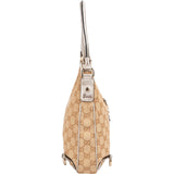 Gucci Monogram GG Canvas Metallic Leather Abbey D-Ring Shoulder Bag