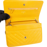 Chanel Chevron Caviar Leather Wallet on Chain Crossbody Bag