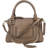 Chloé Taupe Calfskin Marcie Saddle Handbag