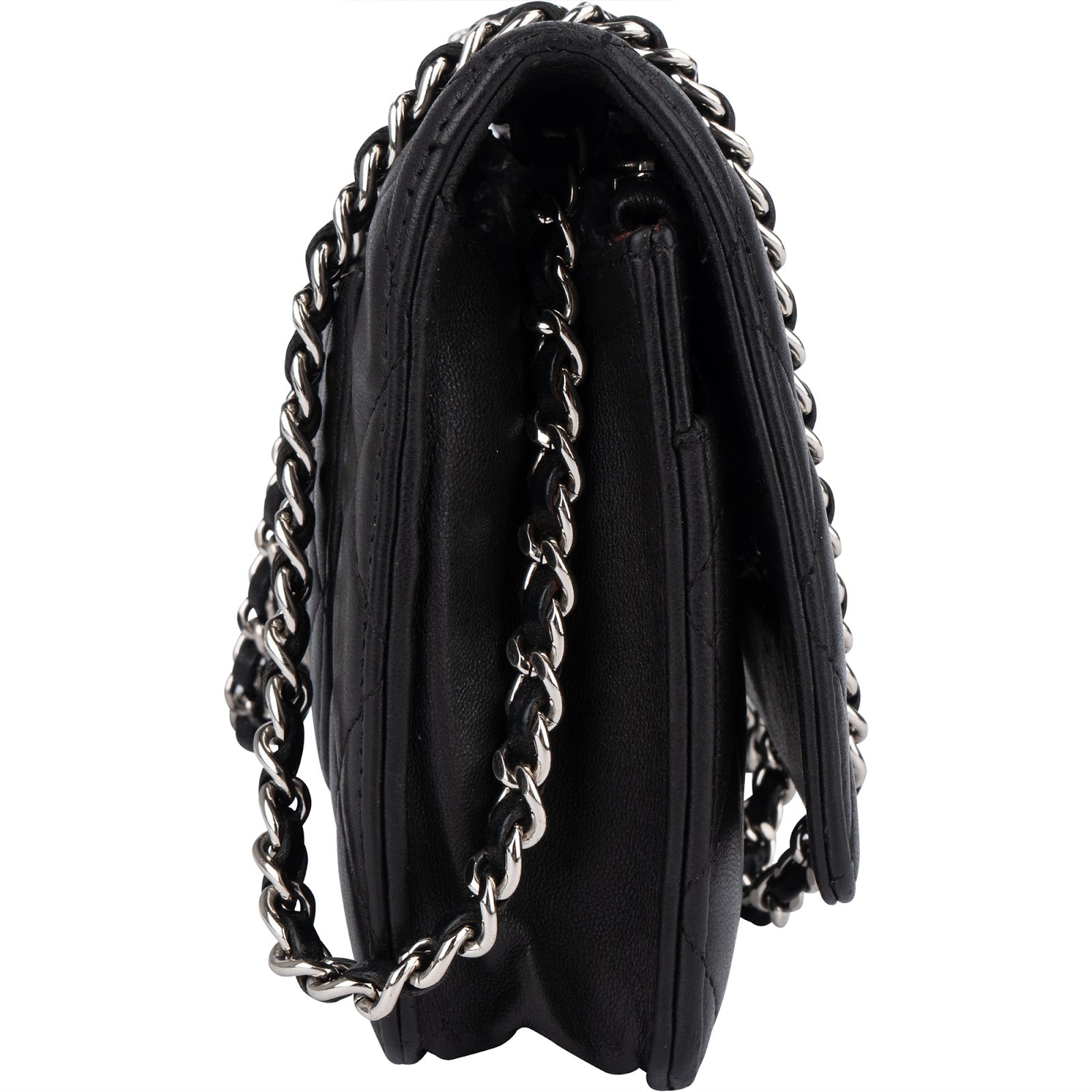 Chanel Quilted Lambskin Wallet On Chain Crossbody Bag - vintageandkickz