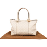 Gucci GG White Leather Guccissima Twin Heart Handbag