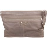 Balenciaga Taupe Arena Leather City Clutch