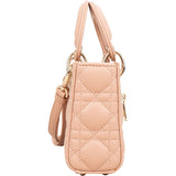 Christian Dior Quilted Lambskin Mini Lady Dior Crossbody Handbag