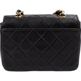Chanel Quilted Lambskin 24K Gold Mini Square Single Flap Crossbody Bag
