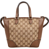 Gucci Monogram GG Canvas Bree Mini Tote Crossbody Handbag