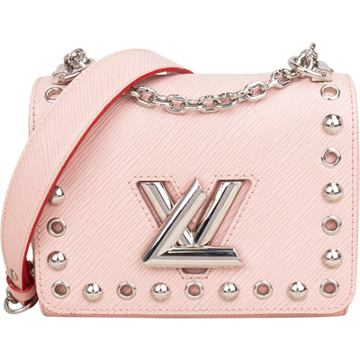 Louis Vuitton Rose Ballerine Epi Leather Studdy Perfo Twist PM Crossbody Bag