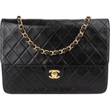 Chanel Quilted Lambskin 24K Gold Single Flap Shoulder Bag