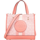 Coach Pink Monogram Signature Jacquard Patch Dempsey Tote 22 Crossbody Handbag