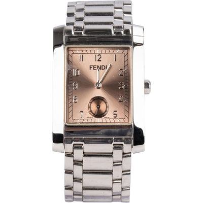 Fendi Silver Tone Classico Quadro Square Tank 7000G Women Watch