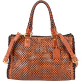 Prada Woven Leather Madras Made In India Tote Handbag