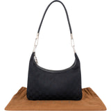 Gucci Monogram GG Black Canvas Small Shoulder Bag