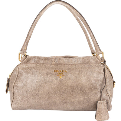 Prada Crackle Leather Hobo Handbag - vintageandkickz