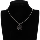 Christian Dior Silver Tone Star Emblem Pendant Necklace
