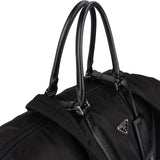 Prada Black Nylon Triangle Duffle Bag 55