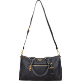 Prada Black Leather Vitello Daino Handbag