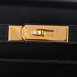 Hermès Noir Box Calf Kelly Sellier 28 Handbag