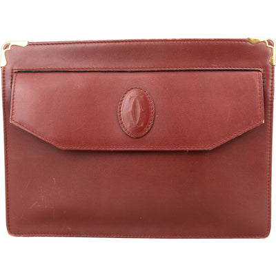 Cartier Bordeaux Leather Clutch