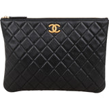 Chanel Quilted Lambskin CC Clutch