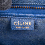 Céline Blue Grained Leather Nano Luggage Crossbody Handbag