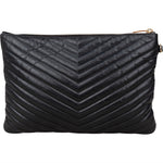 Saint Laurent Quilted Chevron Leather Clutch - vintageandkickz