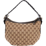 Gucci Monogram GG Studded Small Hobo Shoulder Bag