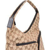 Gucci Monogram GG Double Pocket Hobo Shoulder Bag