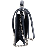 Saint Laurent Navy Exotic Croc-Embossed Sunset Top Handle Crossbody Bag